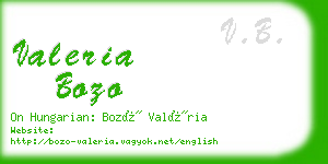 valeria bozo business card